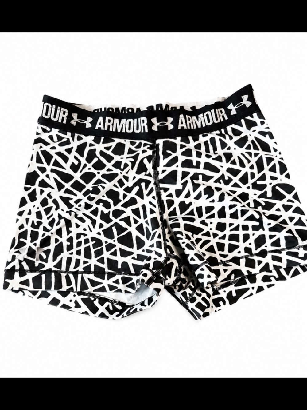 Under Armour Women’s Compression Shorts Black & White Print Size Small